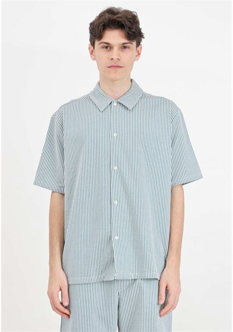 Men's two-tone short-sleeved shirt with seersucker texture SELECTED HOMME | 16093709Dragonfly